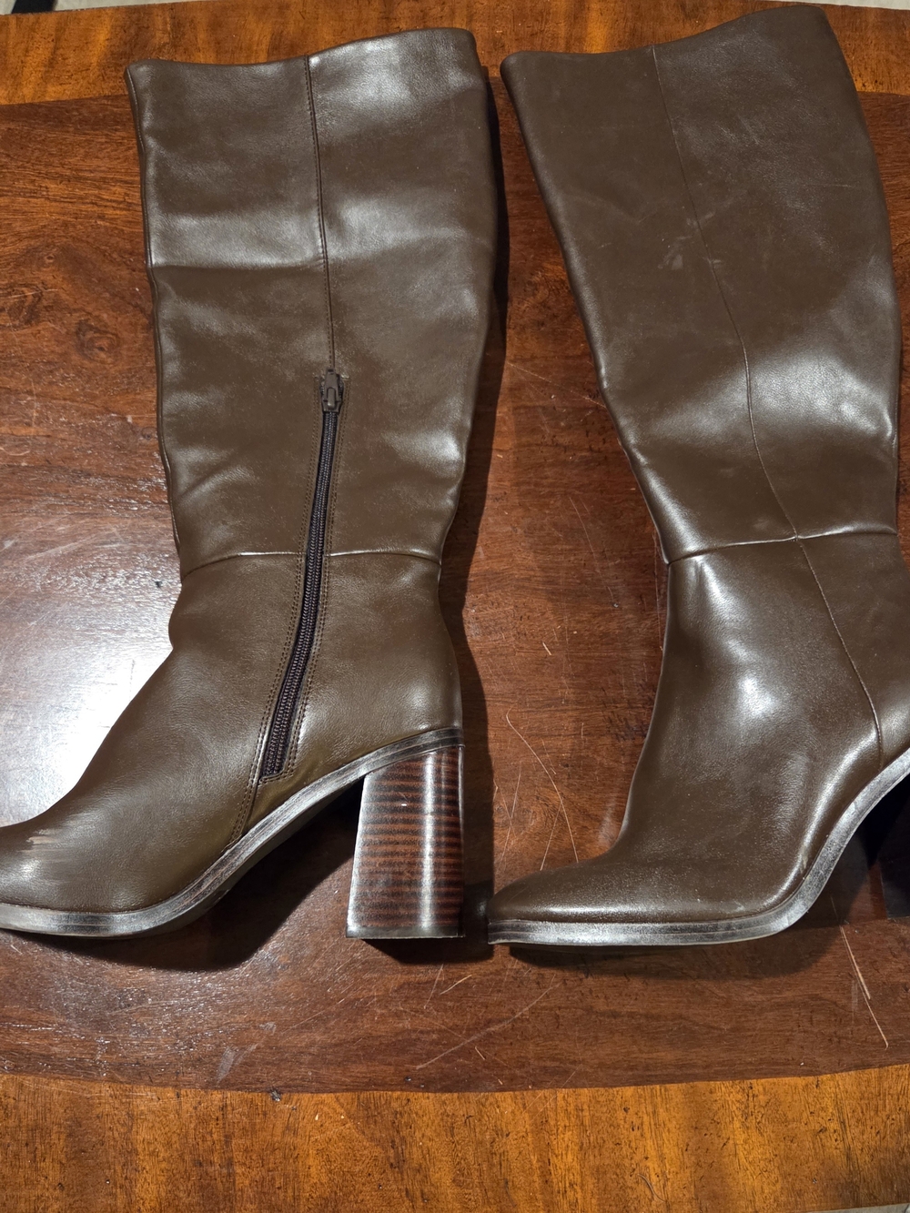 Dolce Vita Classic Tall Brown Leather Block Heel Boots